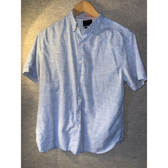 Cactus Man Ricky Singh Slim Fit Size XL Blue Button Up Short Sleeve - Picture 1 of 7